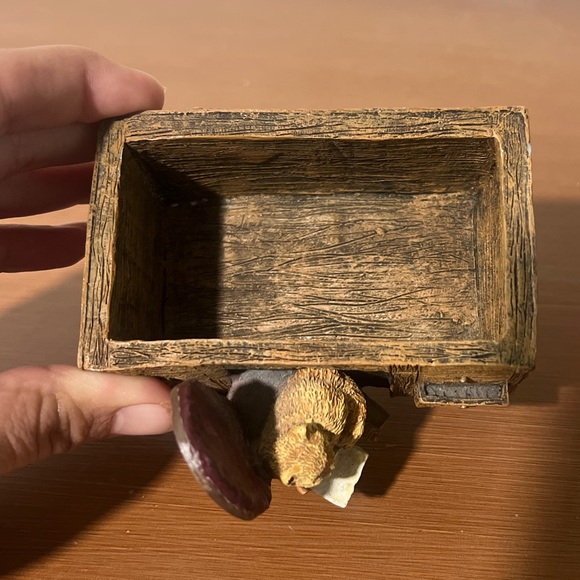 Figi Graphics Cat Books Desk Office Library Cozy Resin Trinket Vintage Box 3.5" - Picture 6 of 10